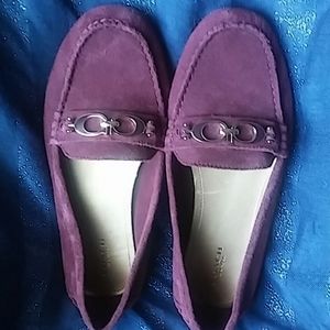 Coach Shoes Flats Loafers Slip On Suede Fortunata